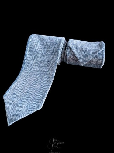 Owijki wełna błękitna wzór jodełka