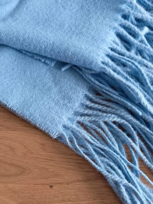 Koc wełniany błękitny