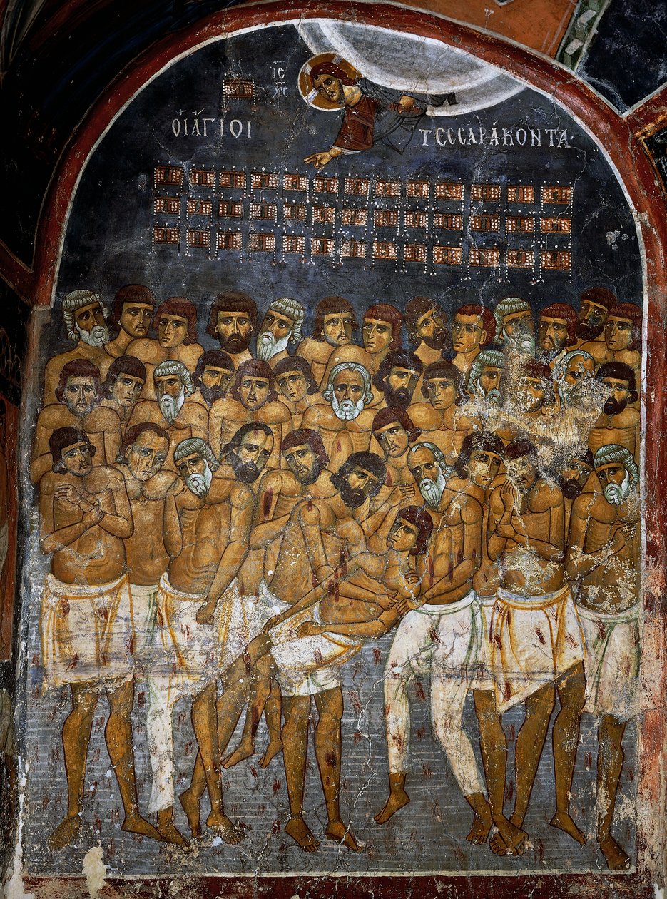 Czterdziestu męczenników z Sebaste lub Czterdziestu Świętych, fresk (XII wiek), Ayios Nikolaos tis Steyis